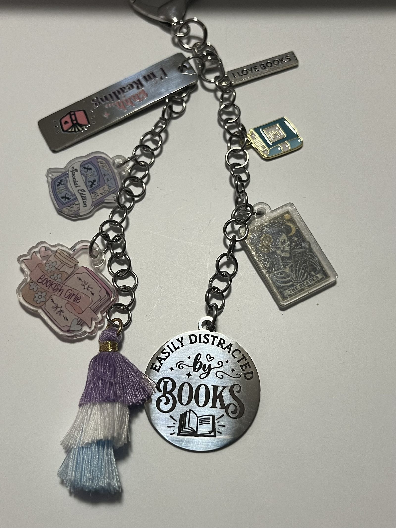 Book Lover Accessory Charm, Double Strand