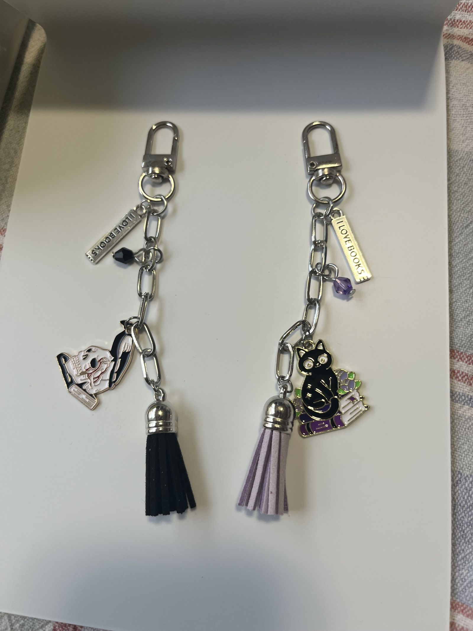 Cats or Skeleton and Books Accessory Charm