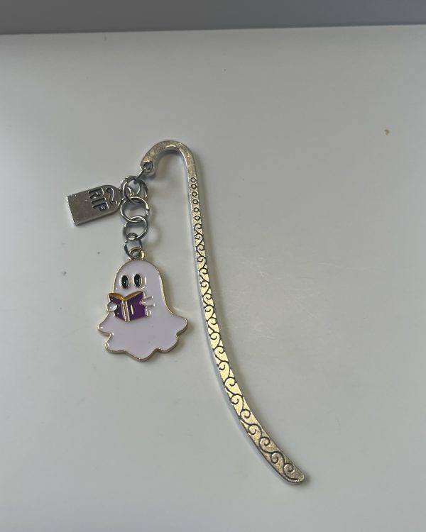 "Reading in Peace" Ghost Metal Hook Bookmark