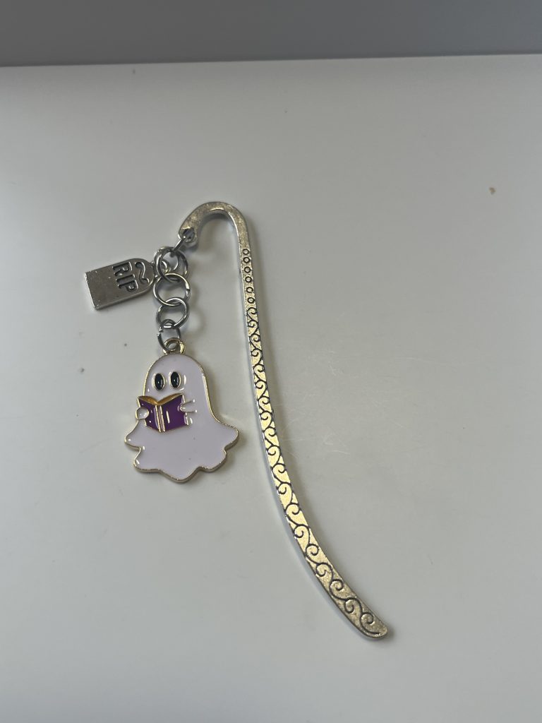 "Reading in Peace" Ghost Metal Hook Bookmark