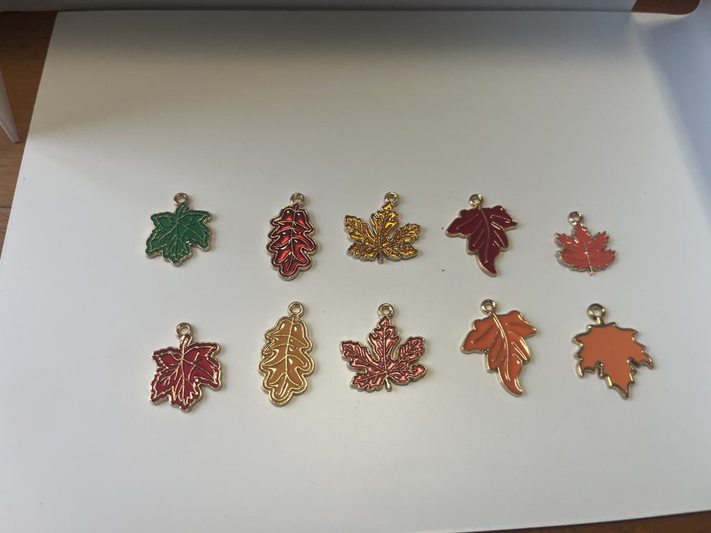 Autumn Foliage Enamel Leaf Charms